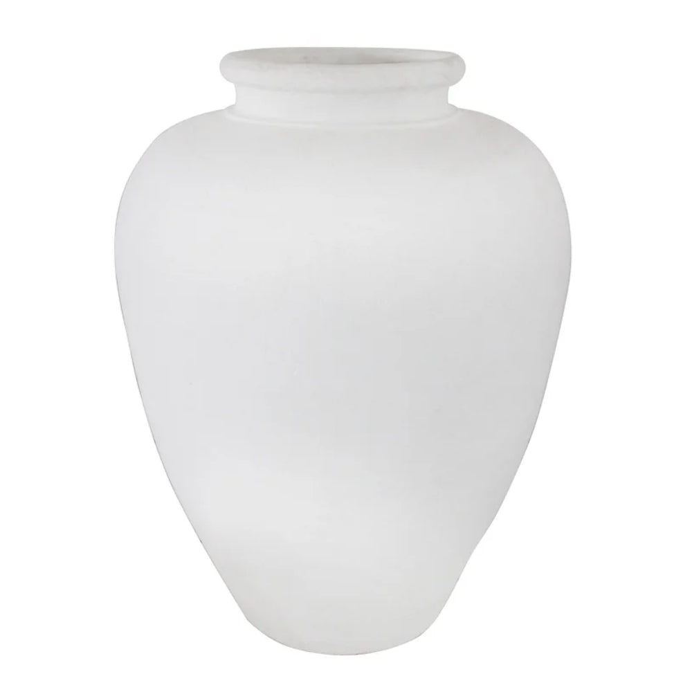 White Handcrafted Terra Cotta Vase