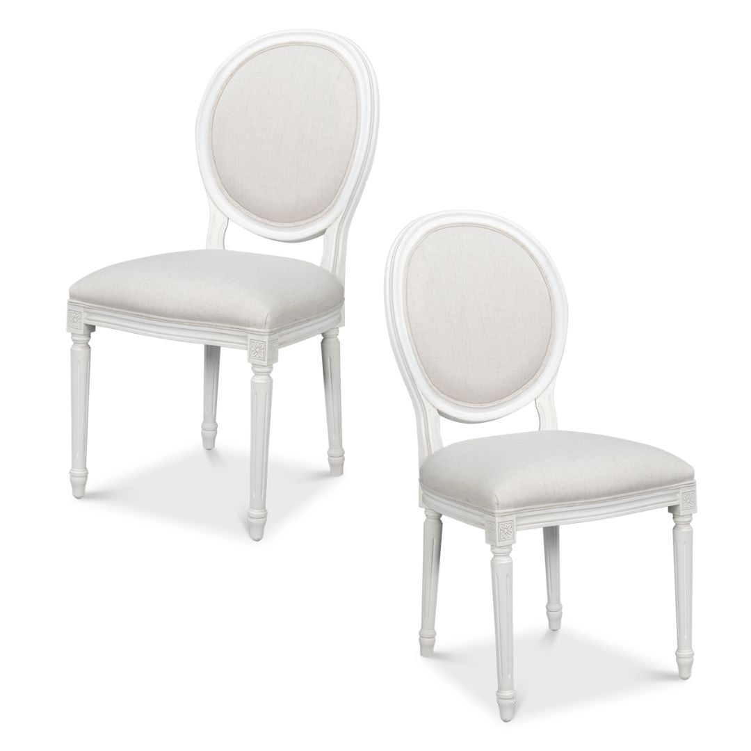 White French Medallion Dining Chair - Pair