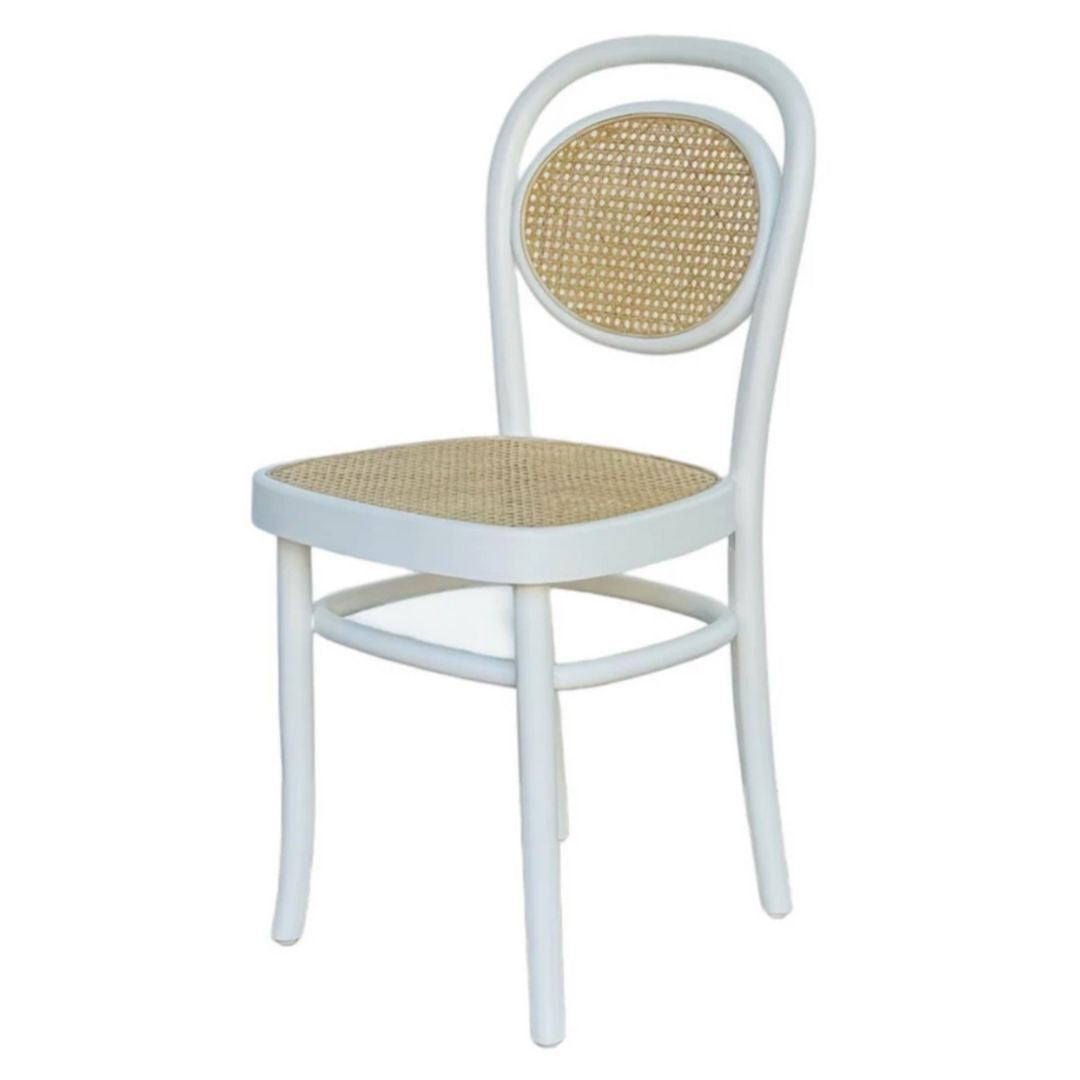 White French Bistro Cane Dining Chairs - Set