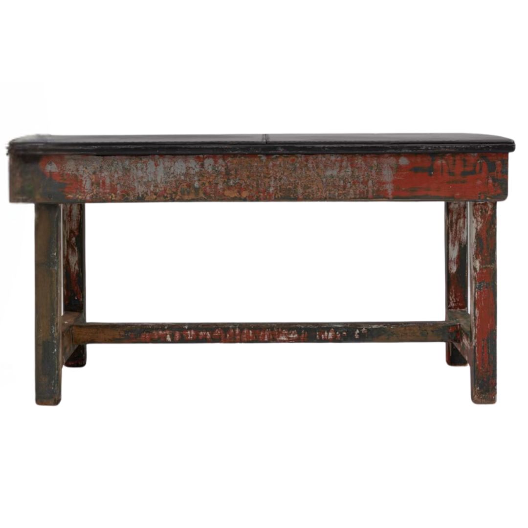 French Rustic Painted Wooden Work Table, Circa 1920