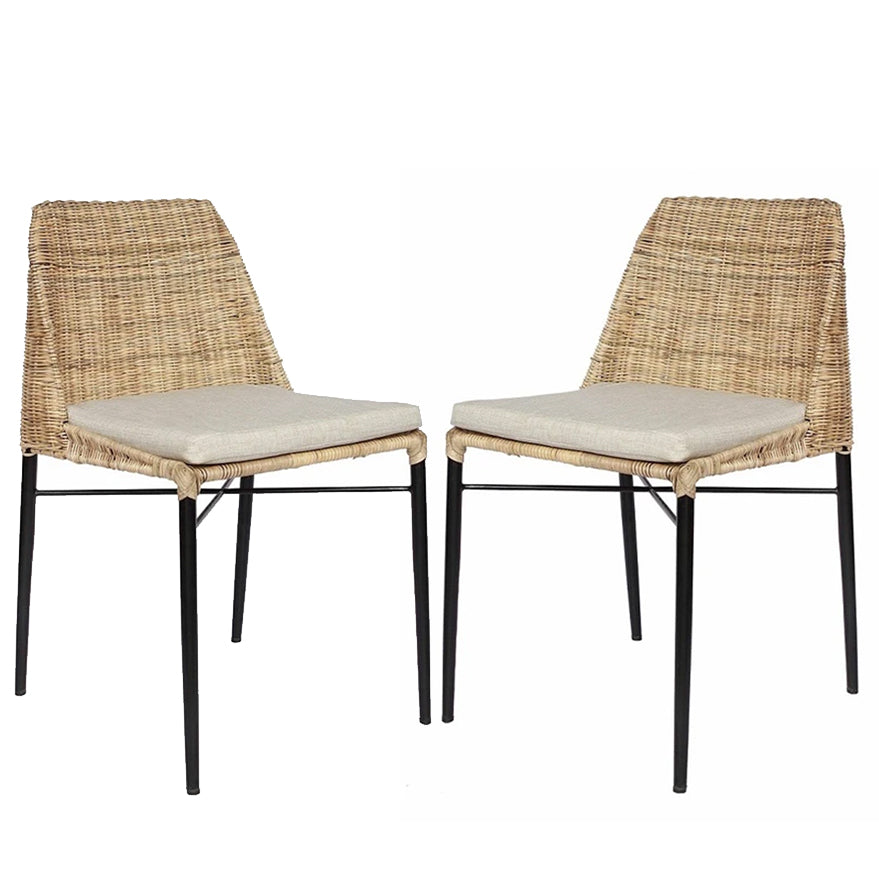 Natural Woven Rounded Dining Chair