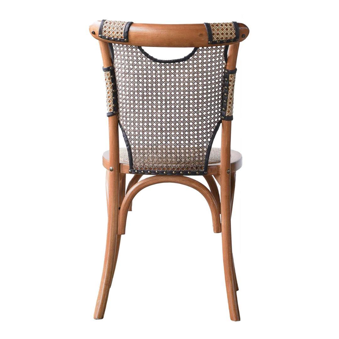 Rattan Weave Back Dining Chairs - Set of 2