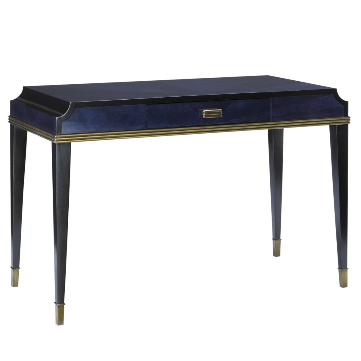 Mahogany Veneer Navy Blue Writing Desk