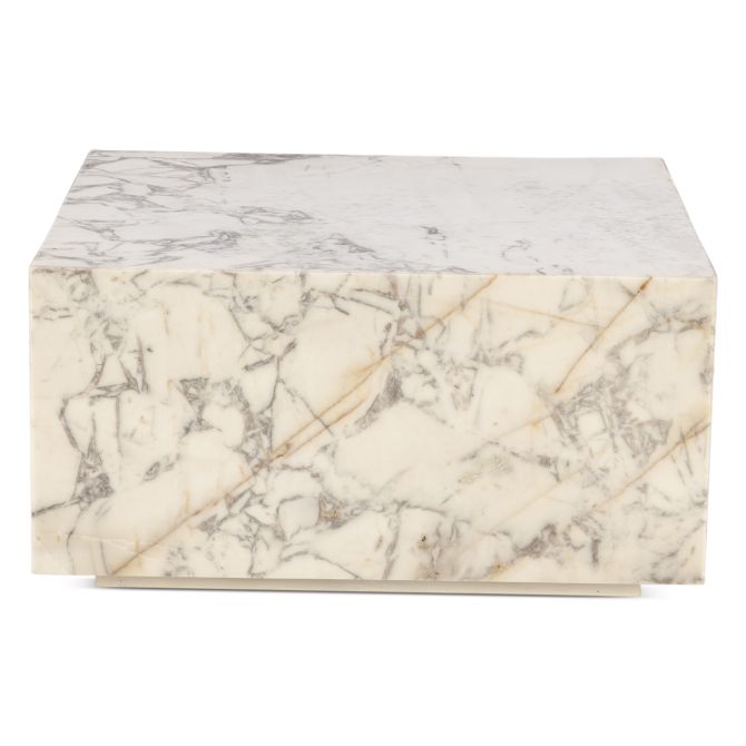 White Alabaster Marble Square Coffee Table