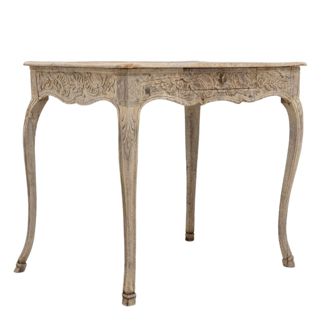 French Ornately Carved Accent Table, Circa 1870