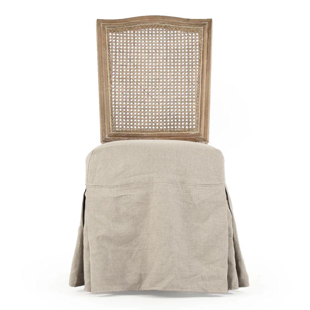 Arched French Cane Backed Apron Side Chairs