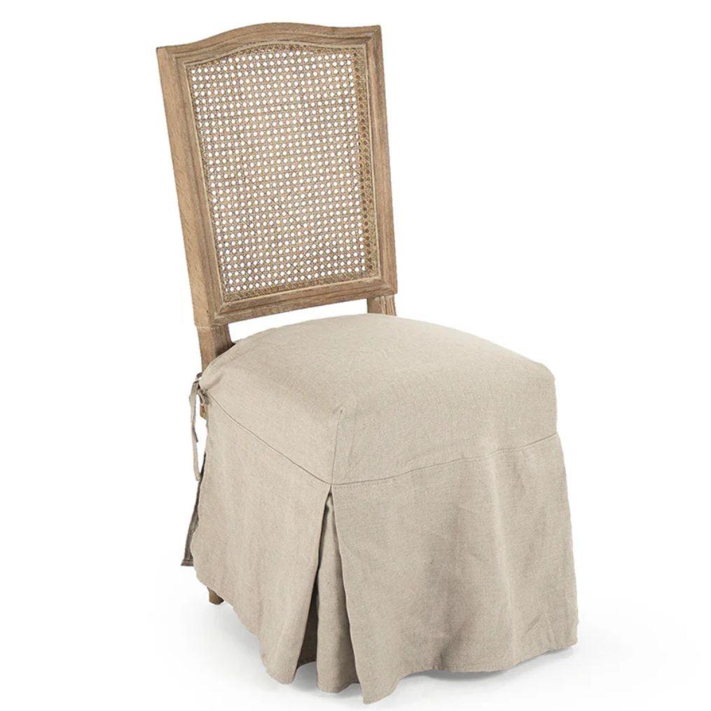 Arched French Cane Backed Apron Side Chairs