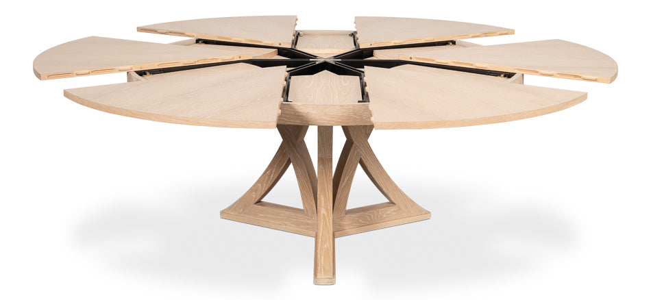 Bleached Oak Expandable Jupe Dining Table