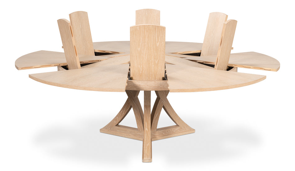 Bleached Oak Expandable Jupe Dining Table