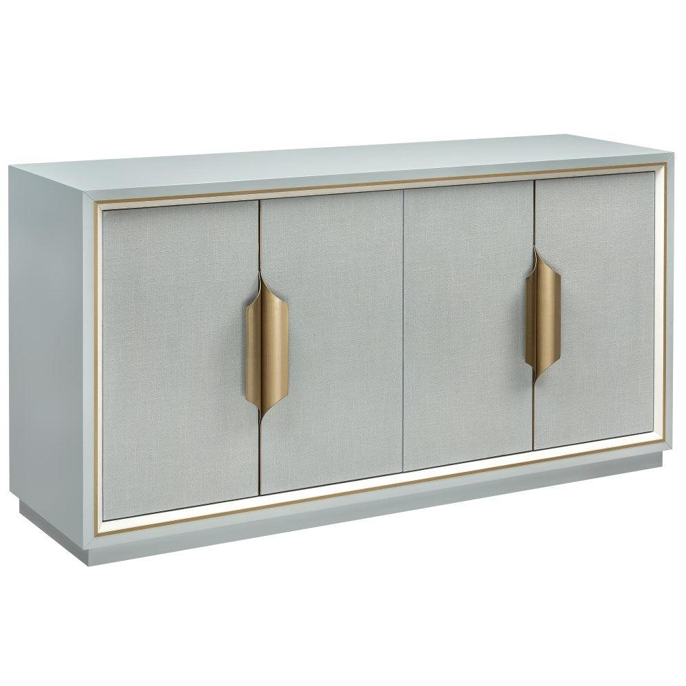 Blue Grasscloth Credenza