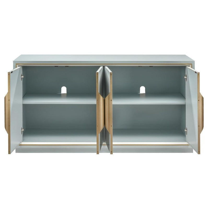 Blue Grasscloth Credenza