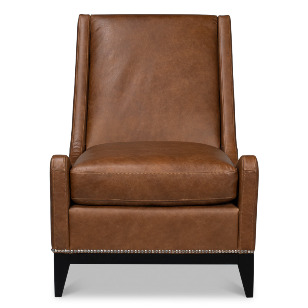 Chocolate Brown Leather Accent Chair