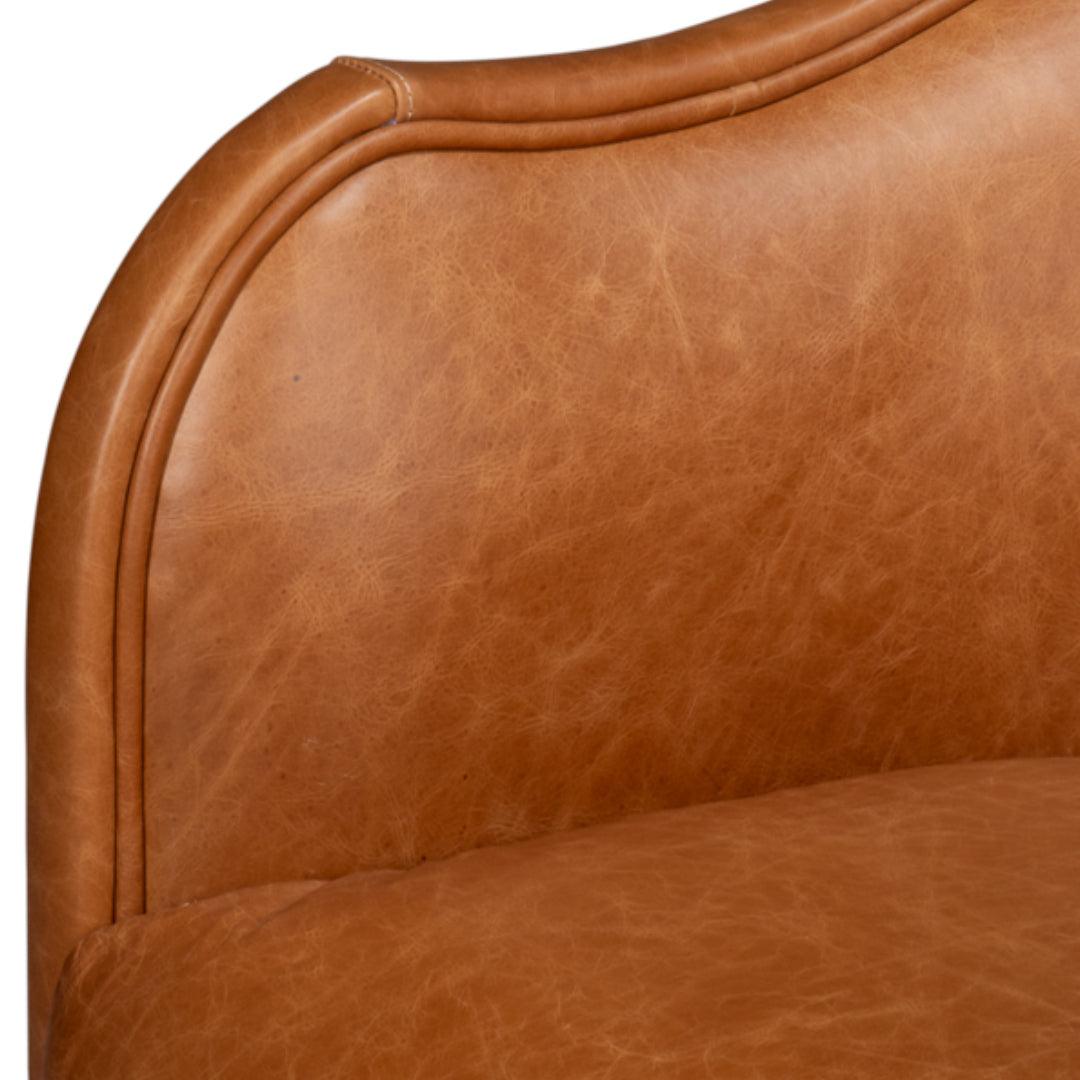 Brown Soft Leather Swivel Chair