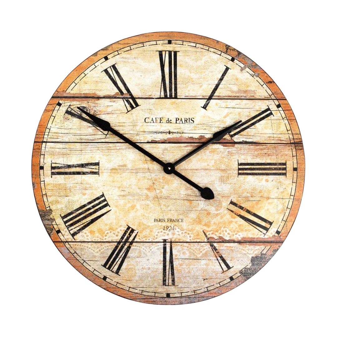 Café de Paris Wooden Wall Clock