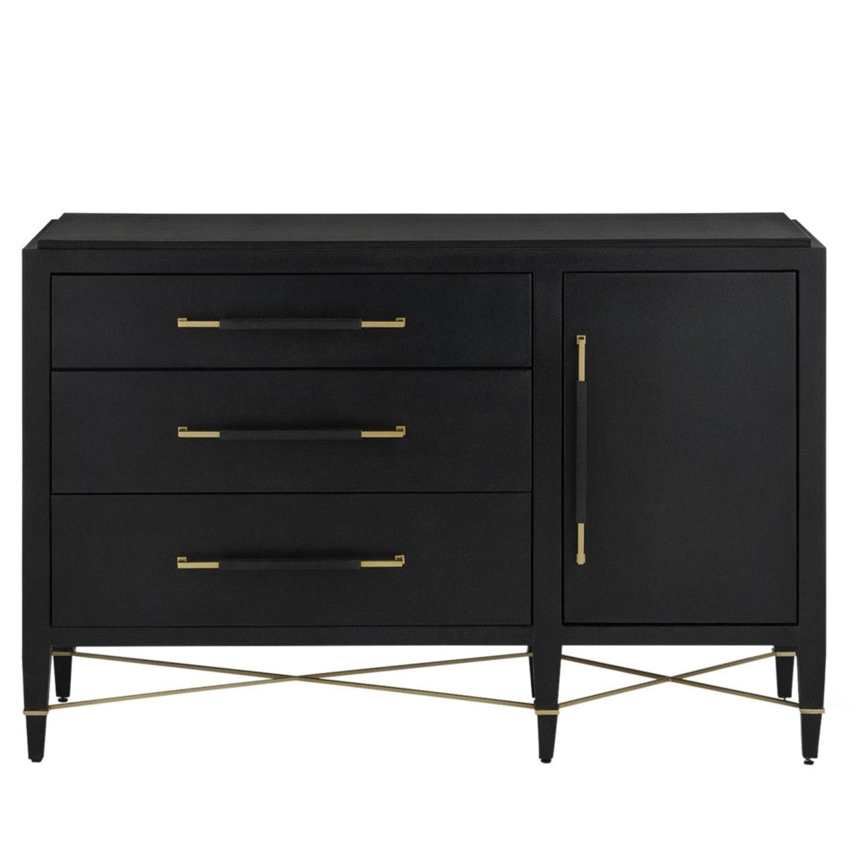 Black Lacquered 3-Drawer Chest