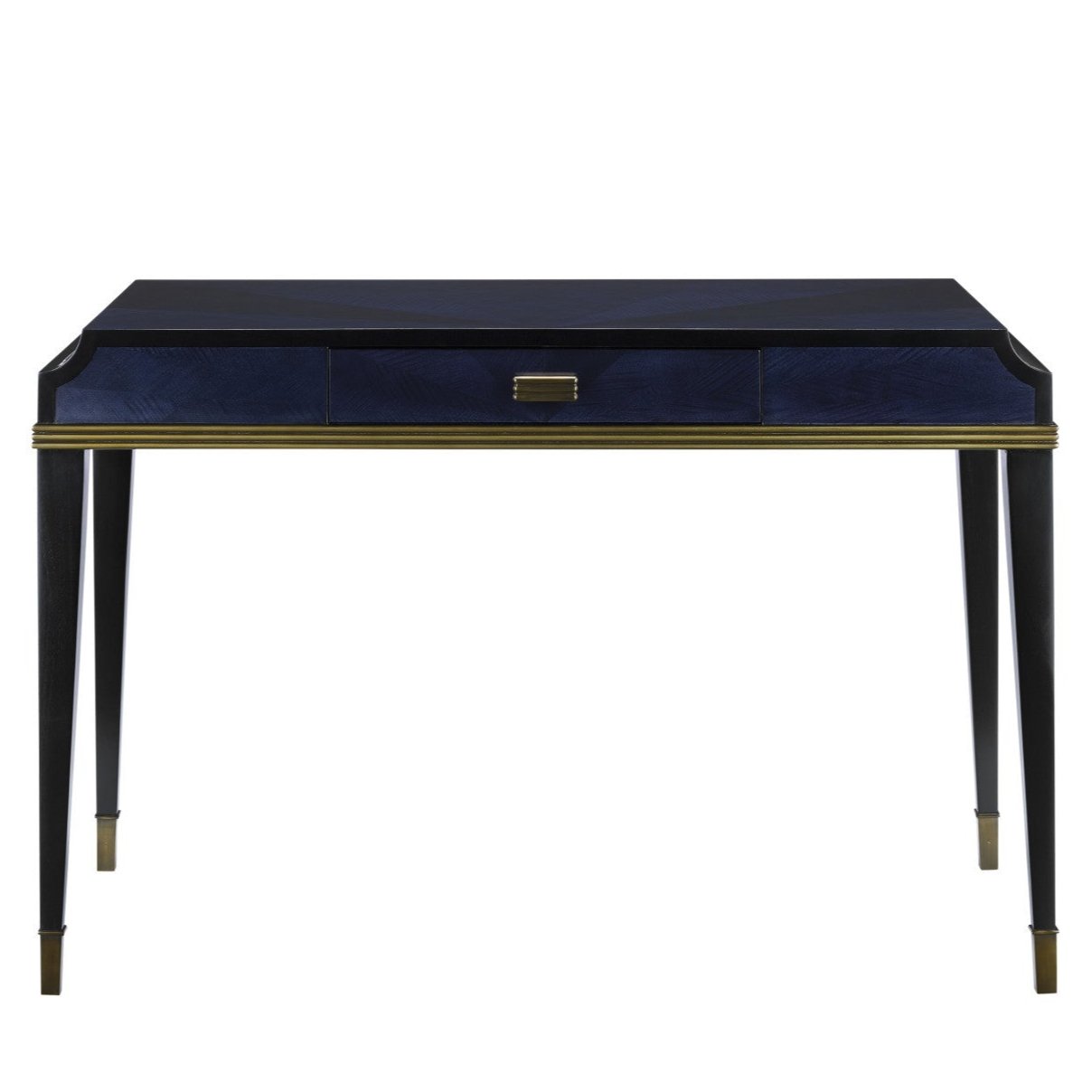 Mahogany Veneer Navy Blue Writing Desk