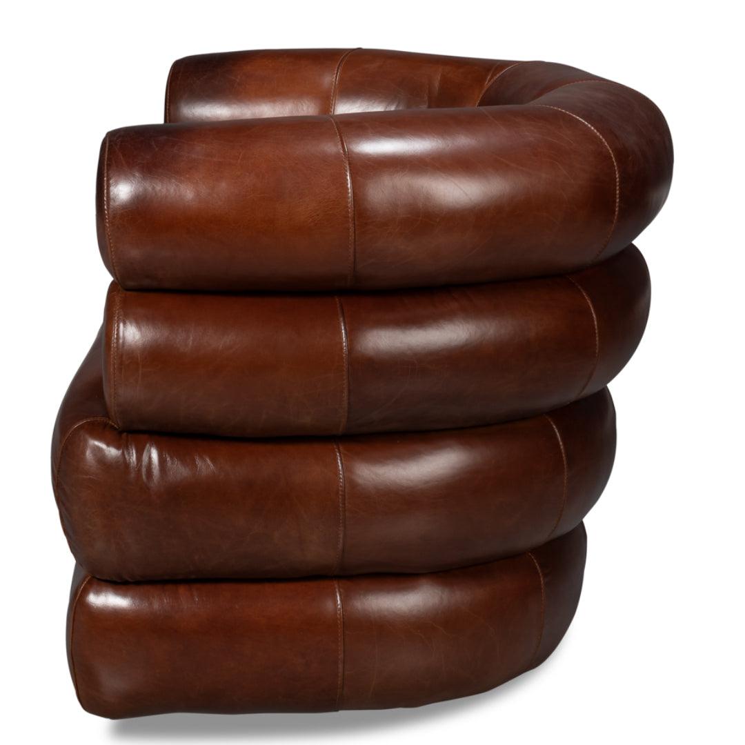 Newark Brown Leather Swivel Chair