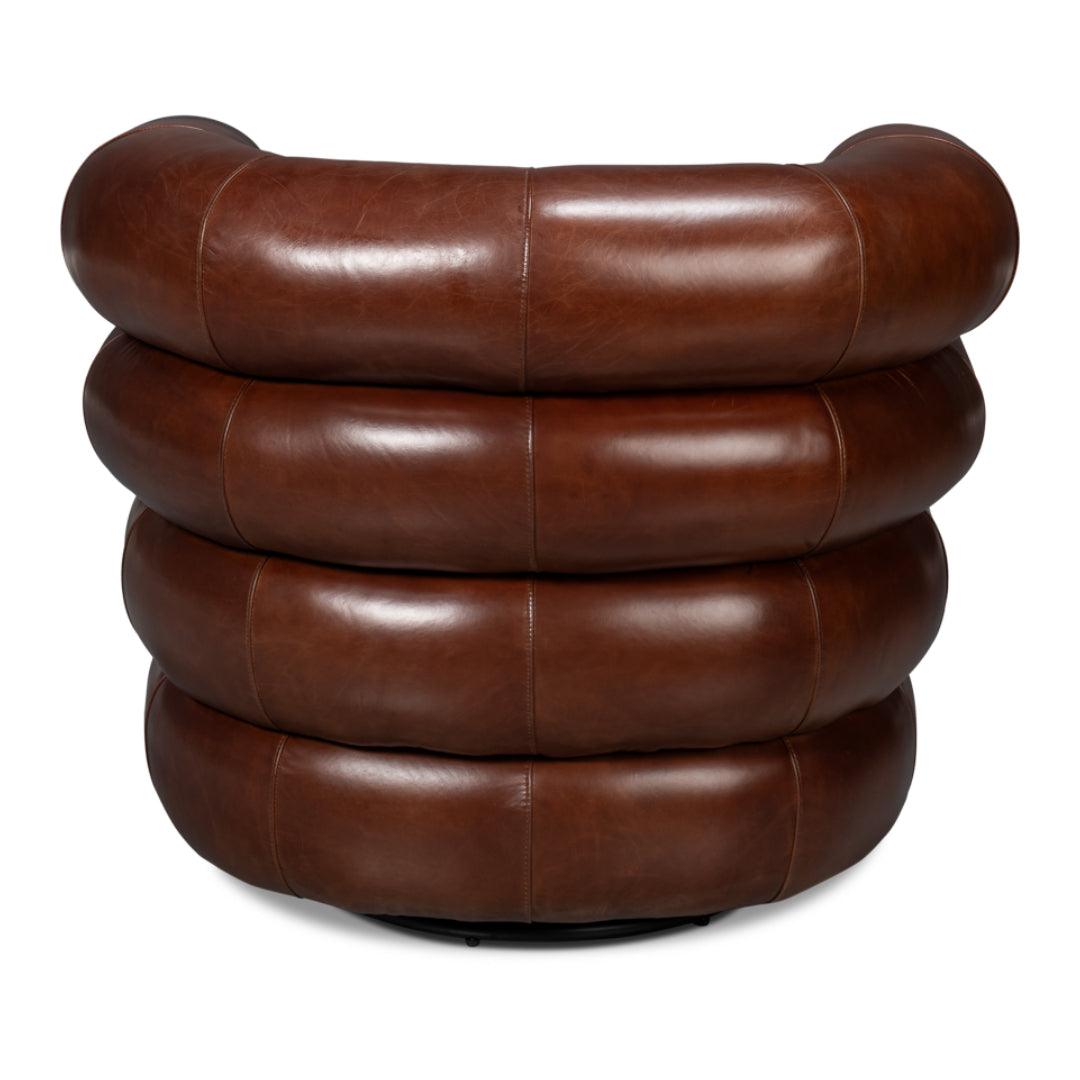 Newark Brown Leather Swivel Chair