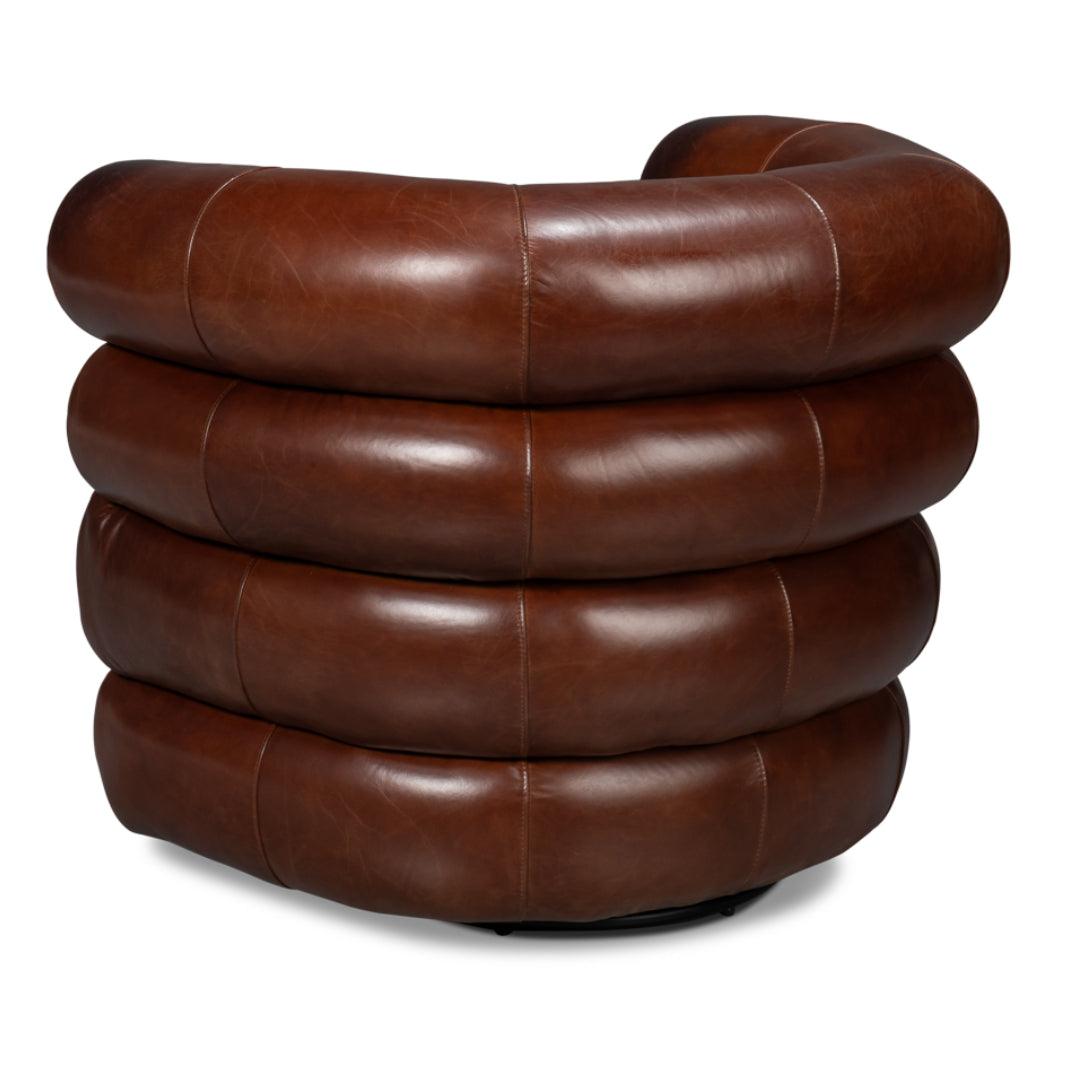 Newark Brown Leather Swivel Chair