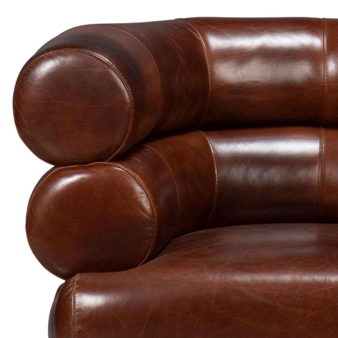 Newark Brown Leather Swivel Chair