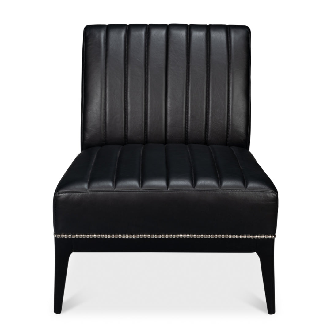 Upholstered Black Slipper Chair