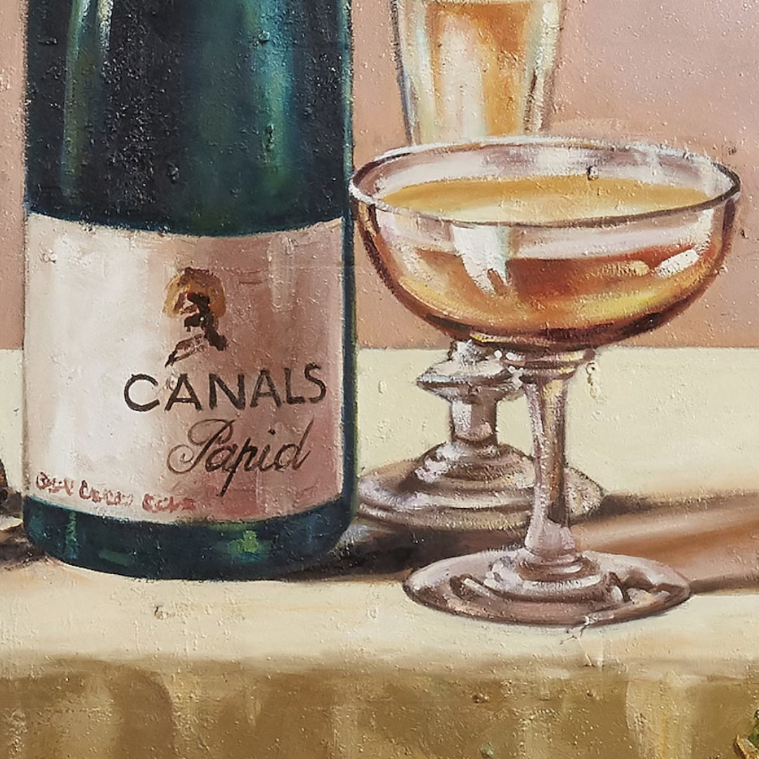 Champagne Toast Oil Paint Metal Wall Art