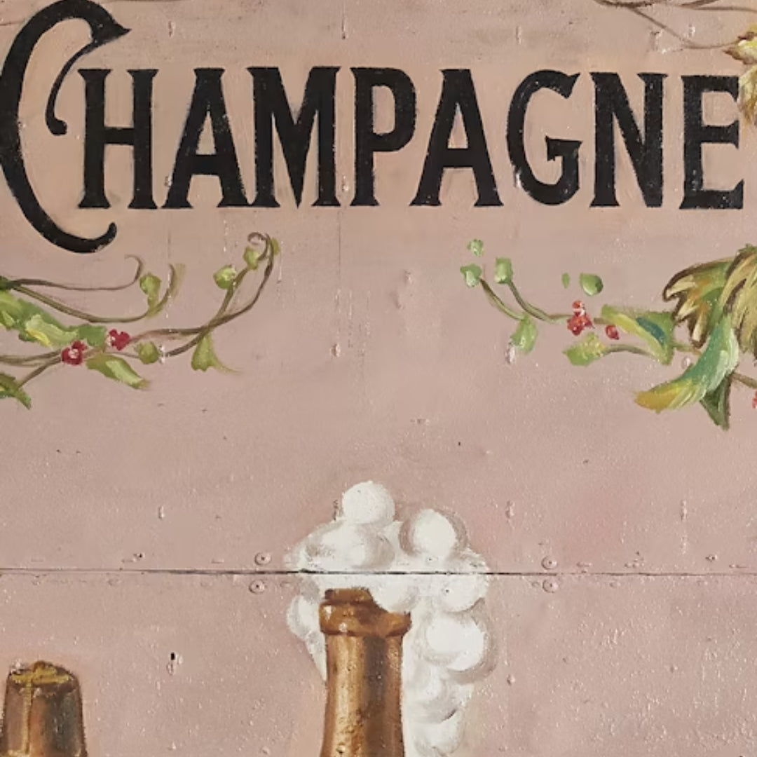 Champagne Toast Oil Paint Metal Wall Art