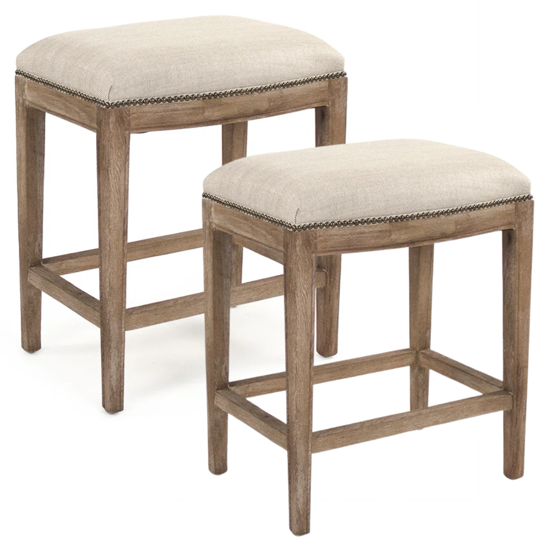 Cora Counter Stool with Nailhead Trim