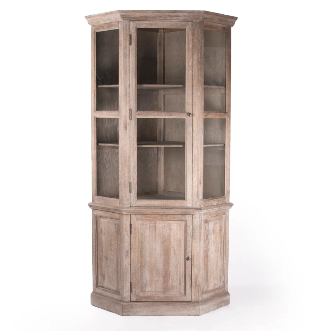 Distressed Oak Corner Cabinet