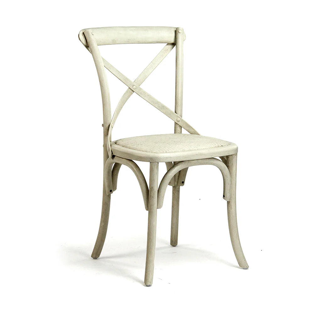 Antique White Cafe Chairs - Set of 2