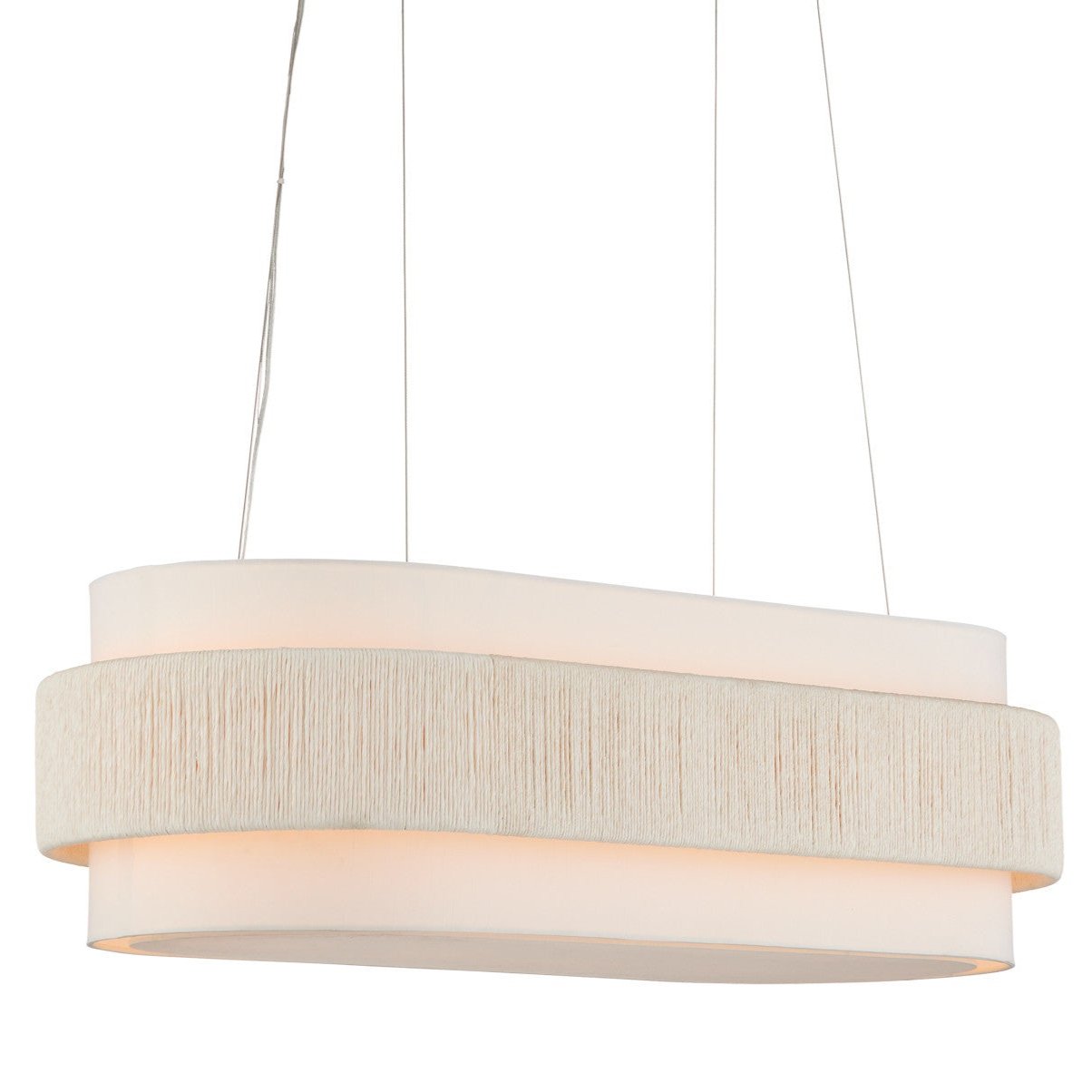 Oval Sugar White 5-Light Chandelier