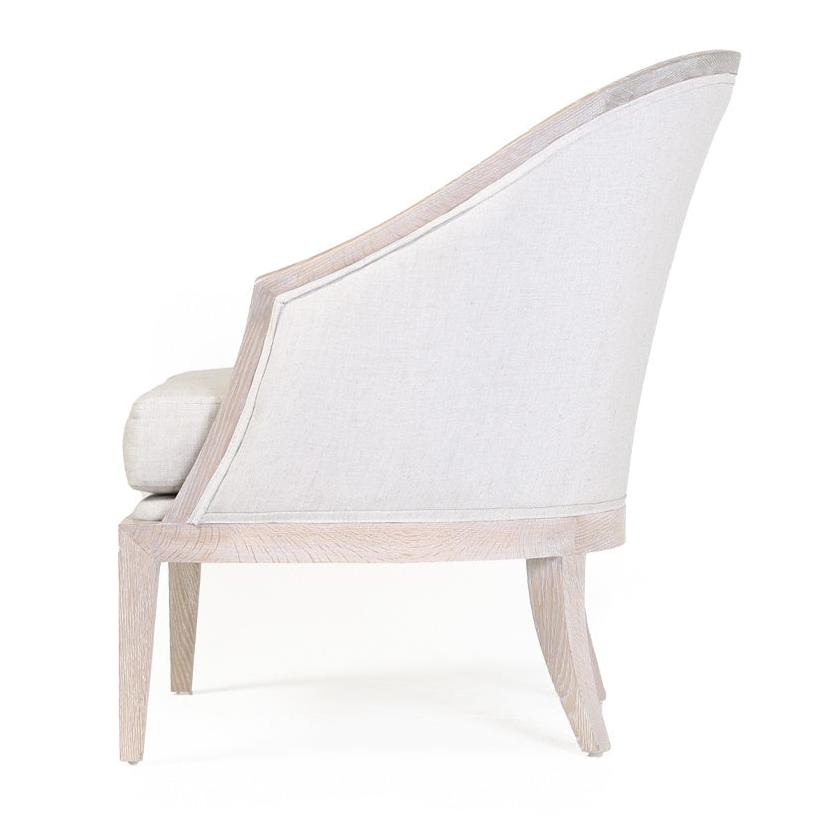 Modern French Barrel-Back Lounge Chair