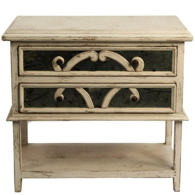 Distressed White Nightstand | Shabby Chic