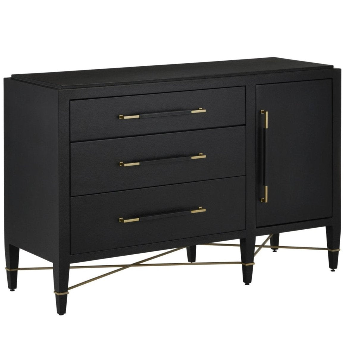 Black Lacquered 3-Drawer Chest