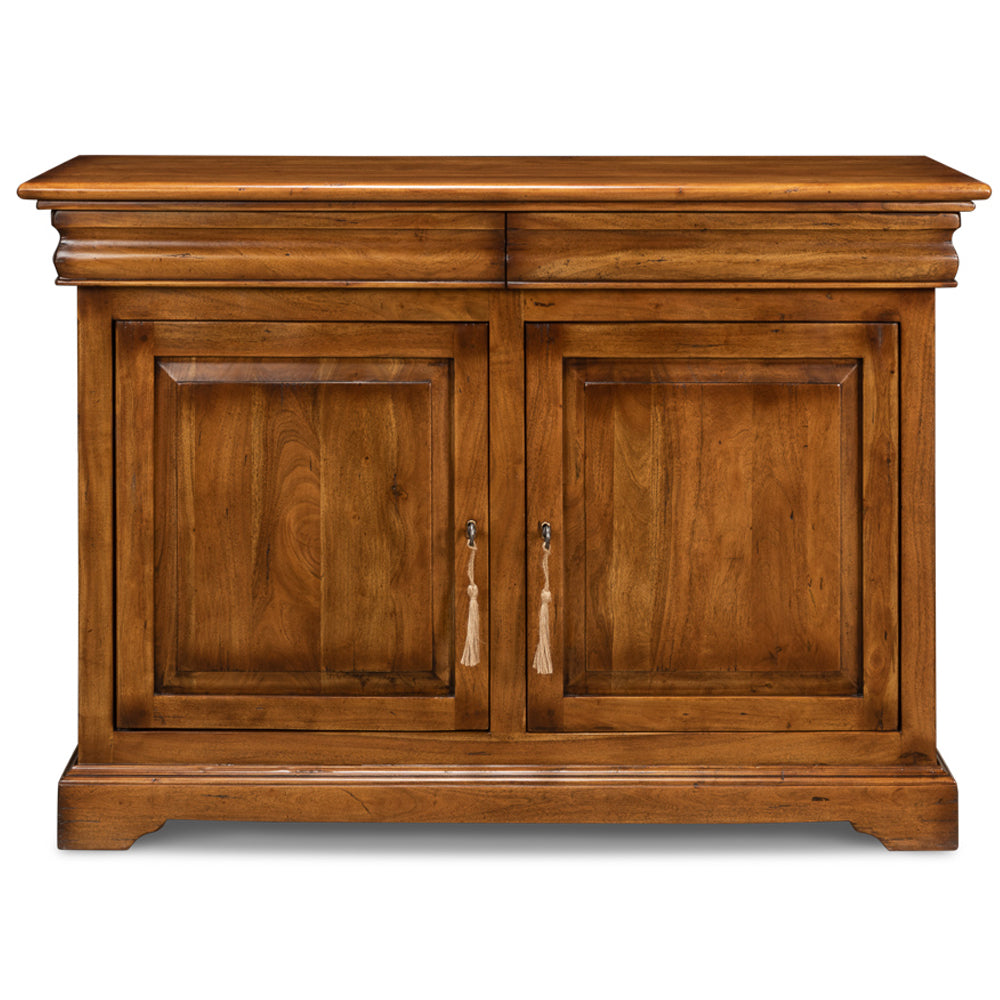 French Country Walnut Wood Side Cabinet