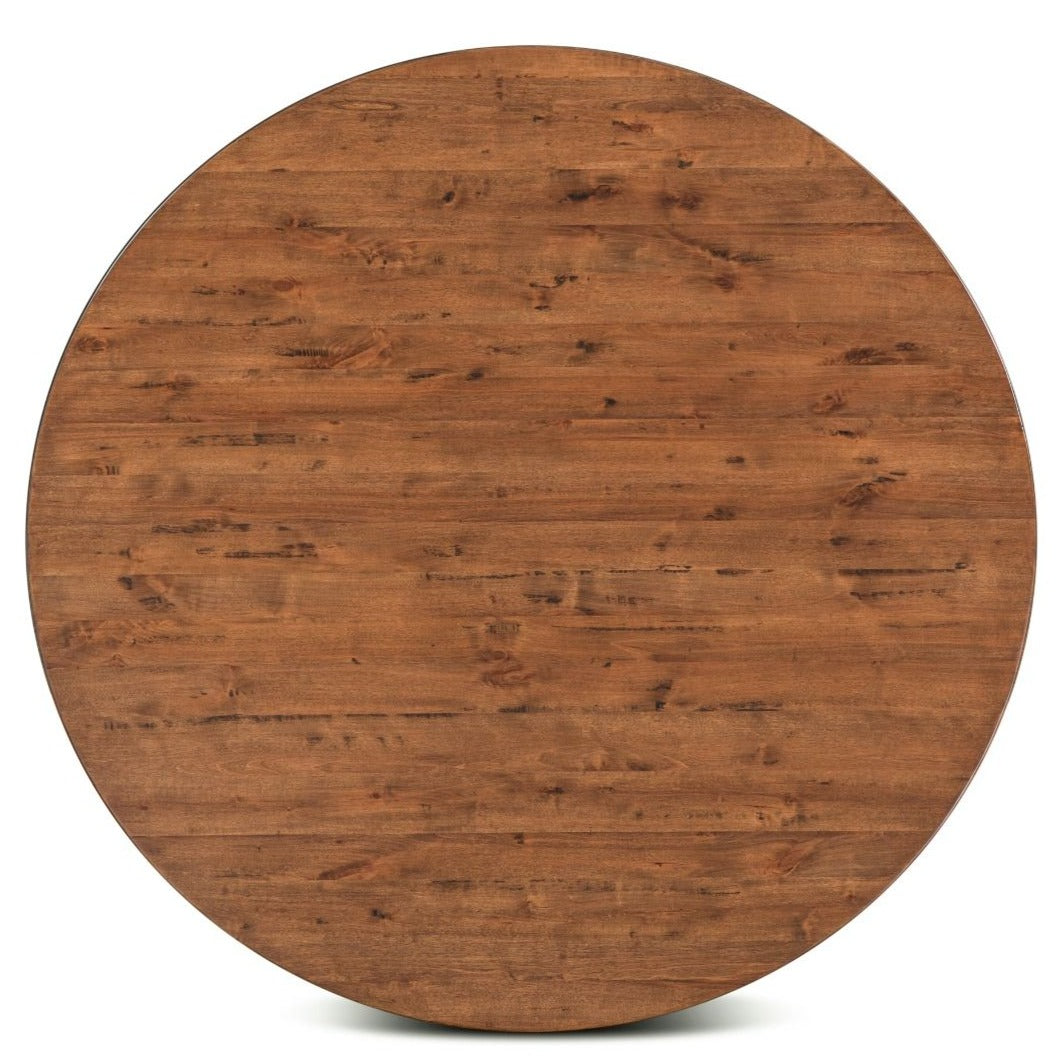 Rustic Wooden Round Dining Table