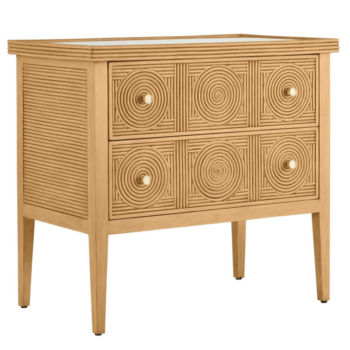 Rattan Pattern 2-Drawer Chest