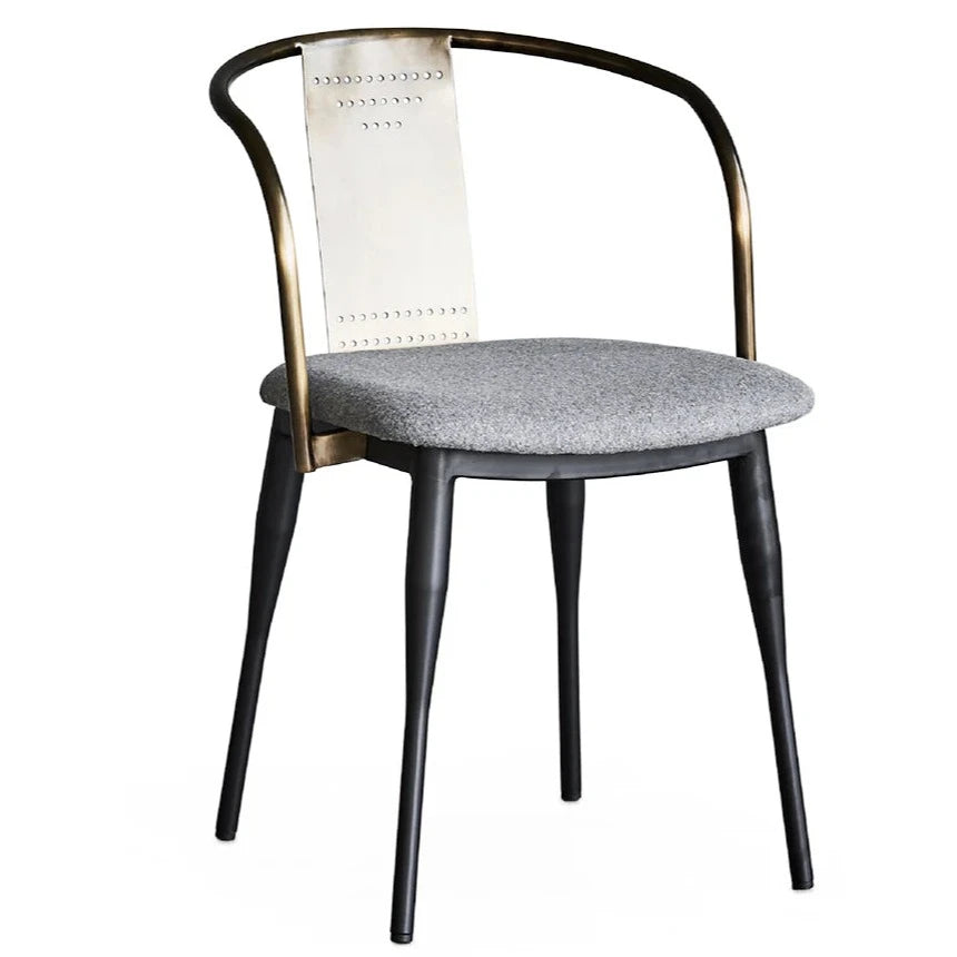 Grey Steel Mid Century Accent Chair