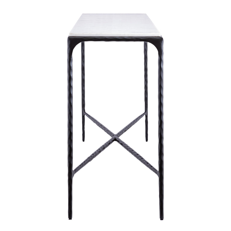 Black Forged White Console Table