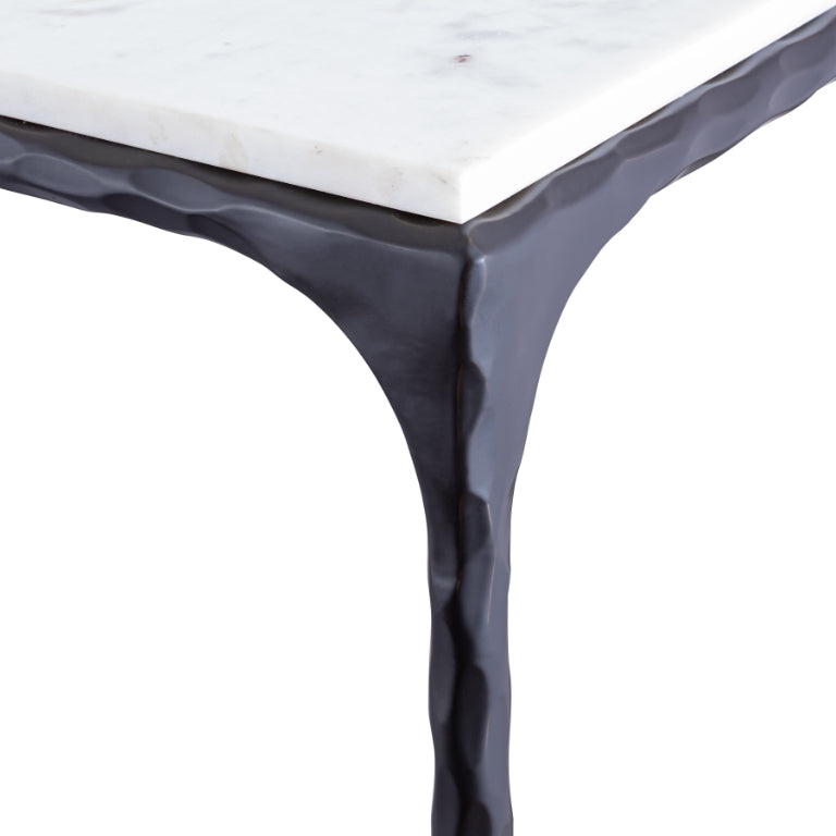 Black Forged White Console Table