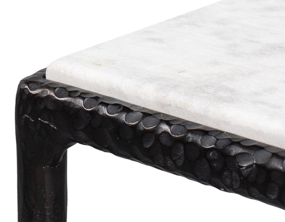 Iron Forged Marble Top Console Table