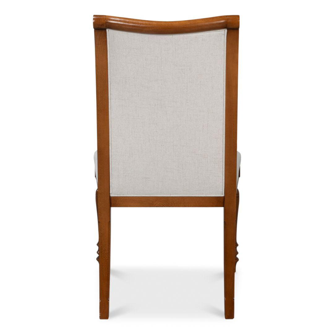 Old World Walnut Jupe Dining Chairs - Pair