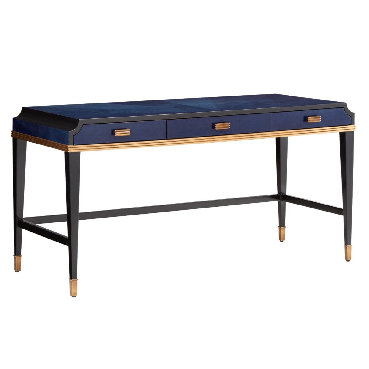 Mahogany Veneer Navy Blue Writing Desk