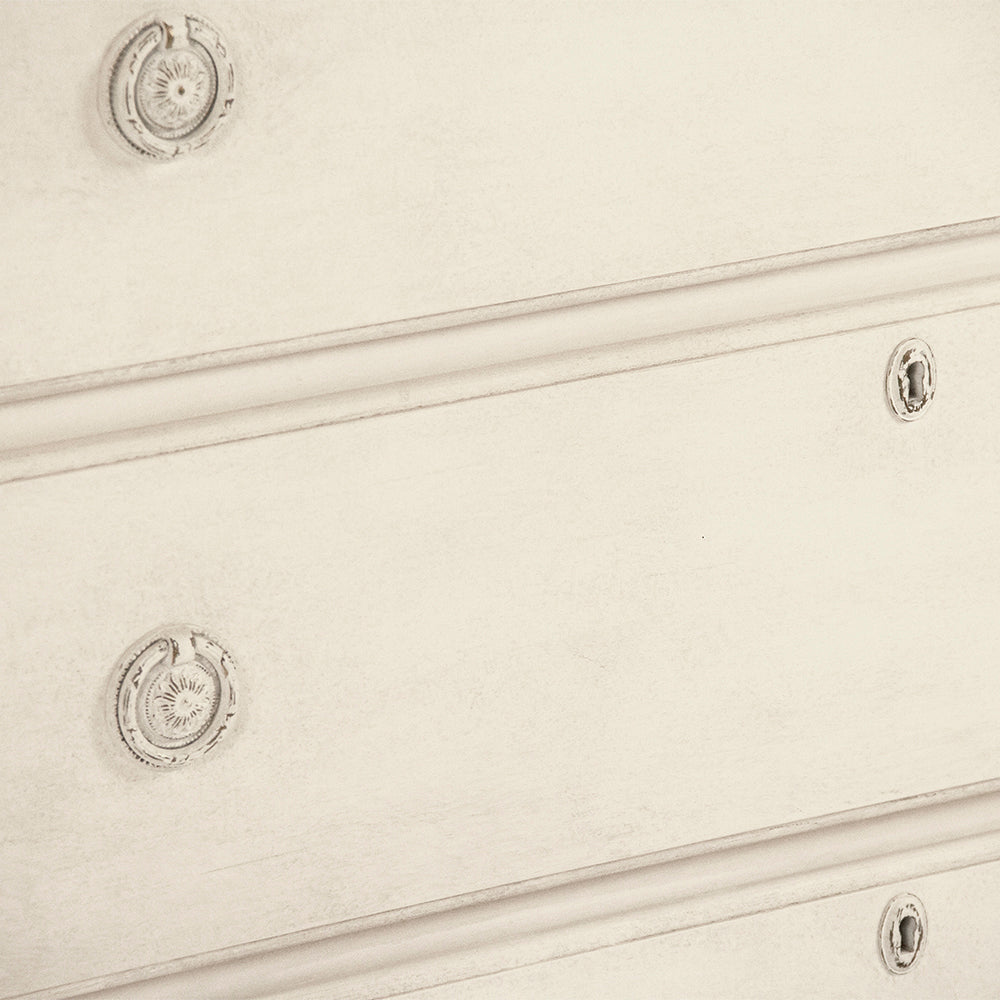 Antique White Wood Top Farmhouse Chest