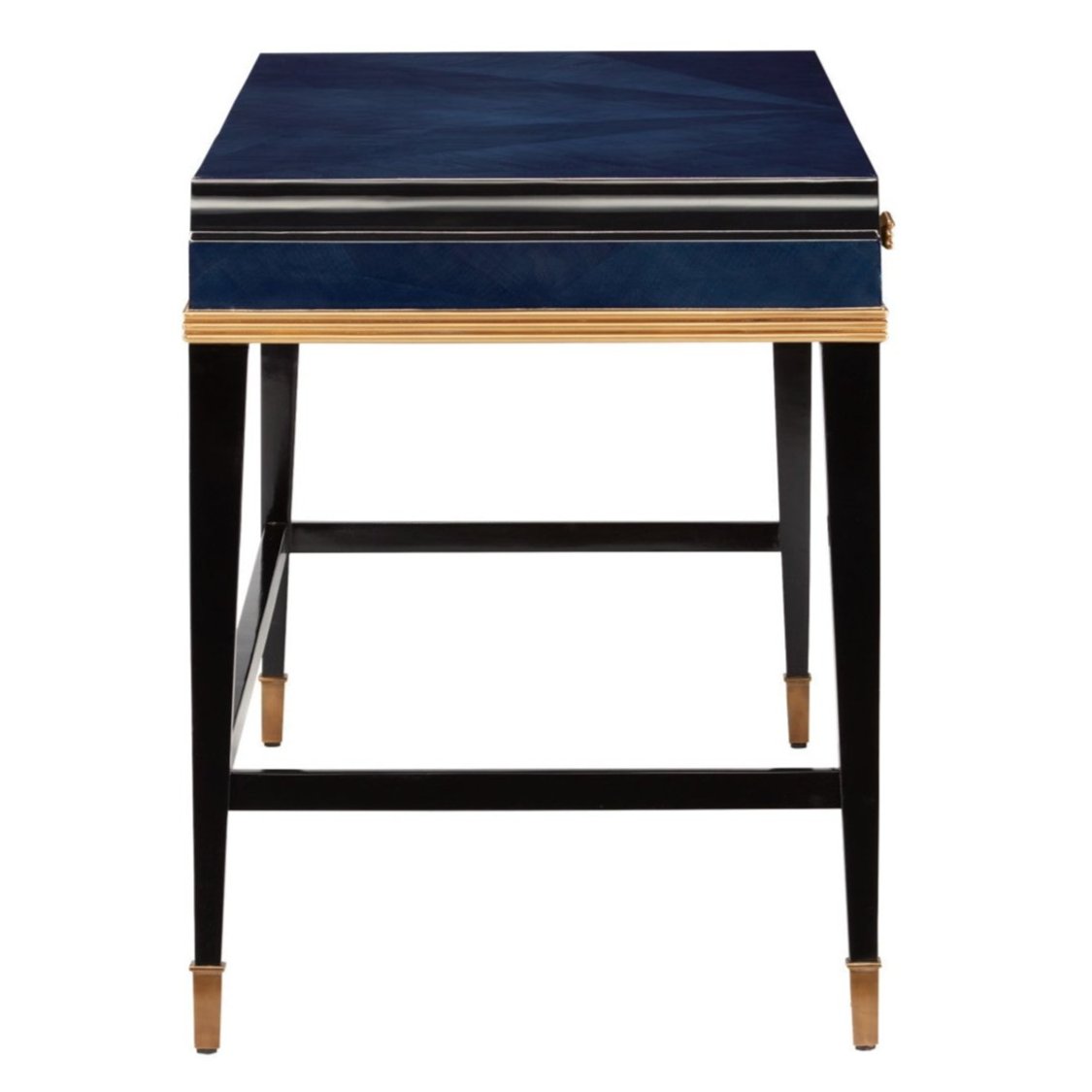 Mahogany Veneer Navy Blue Writing Desk