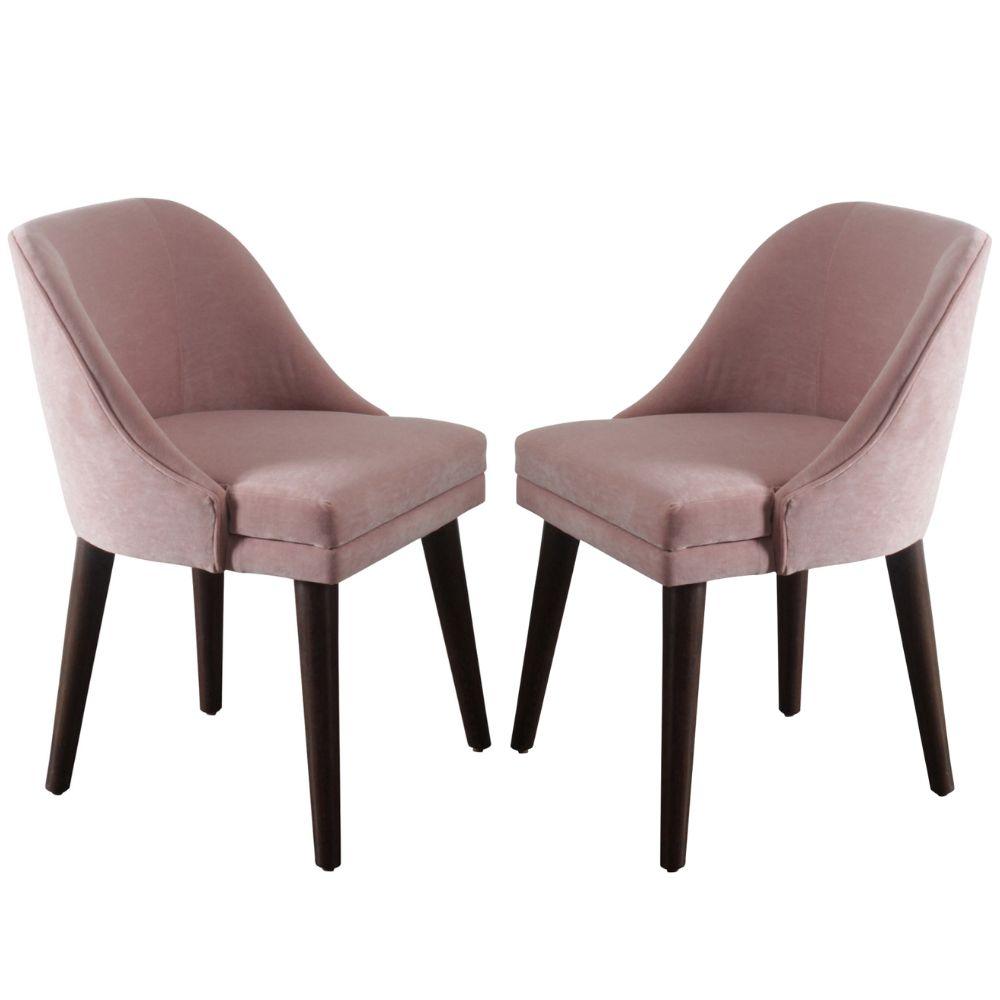 Pink Mod Velvet Dining Chair