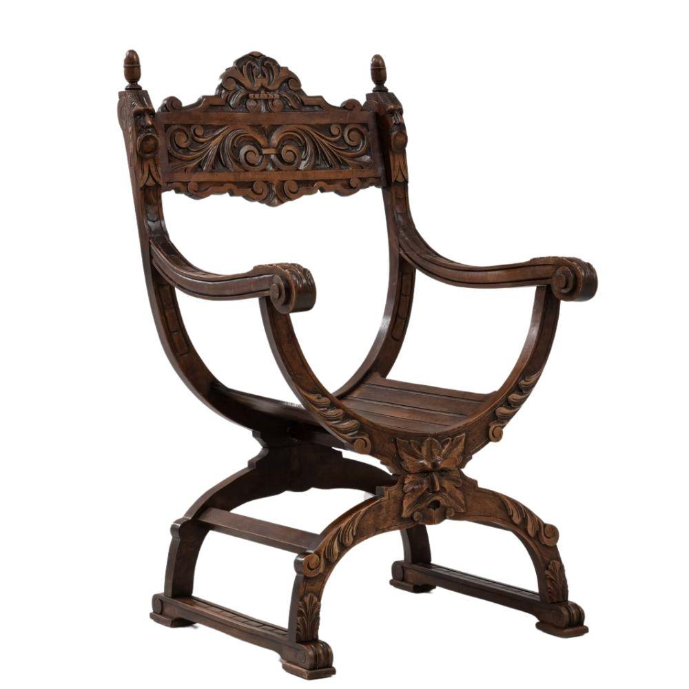 Regal French Curved Ornate Wooden Chair - Circa 1920