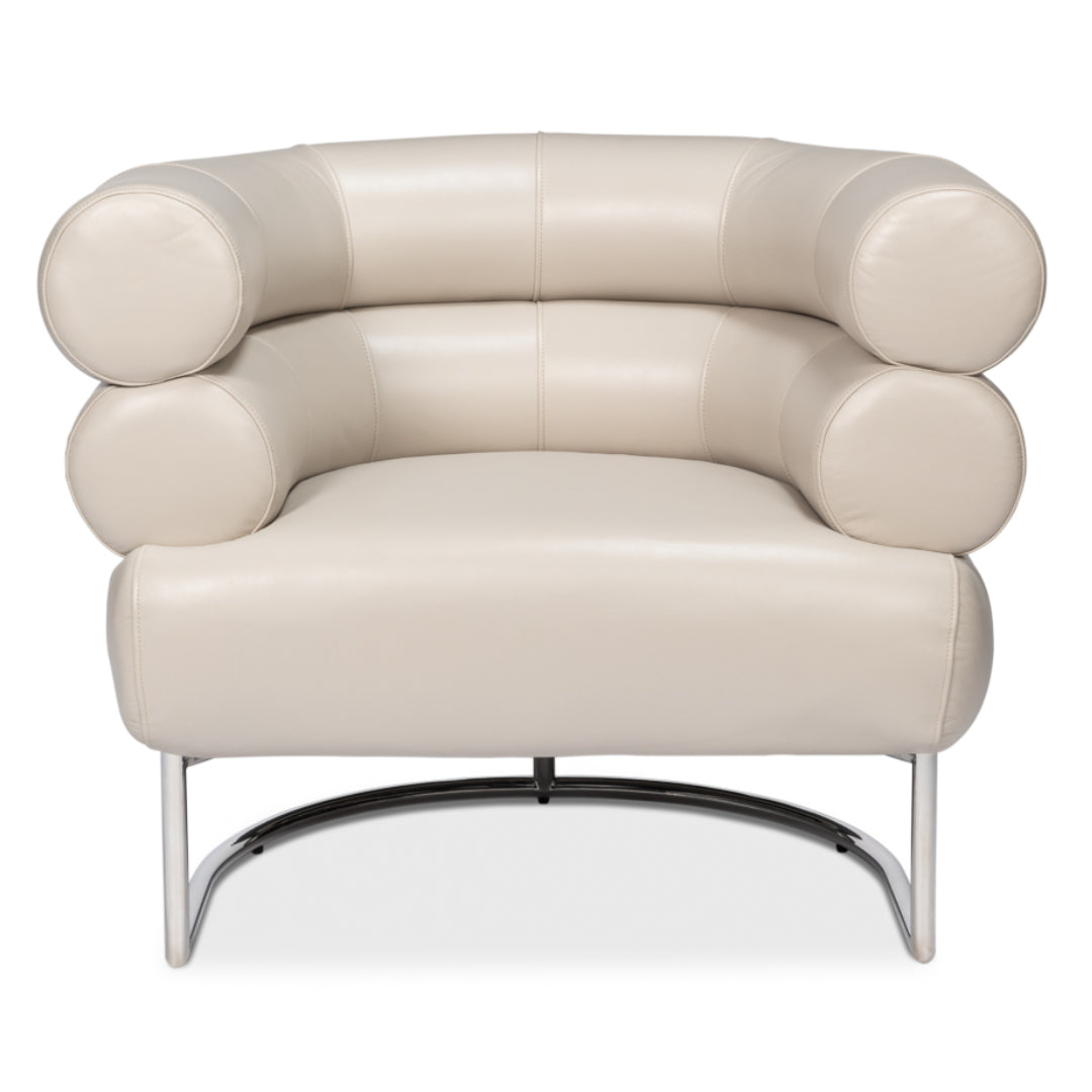 Crystal White Leather Accent Chair
