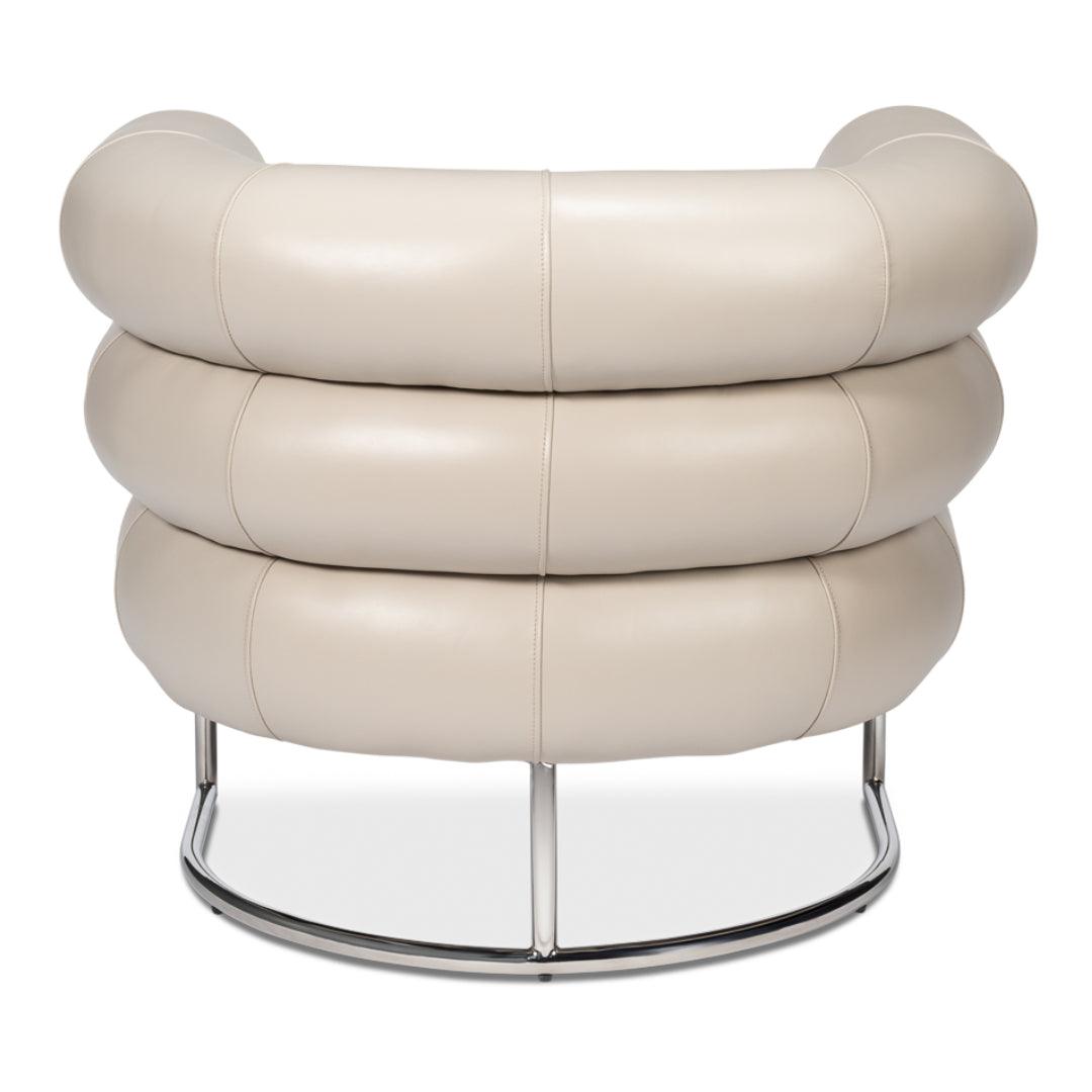 Crystal White Leather Accent Chair