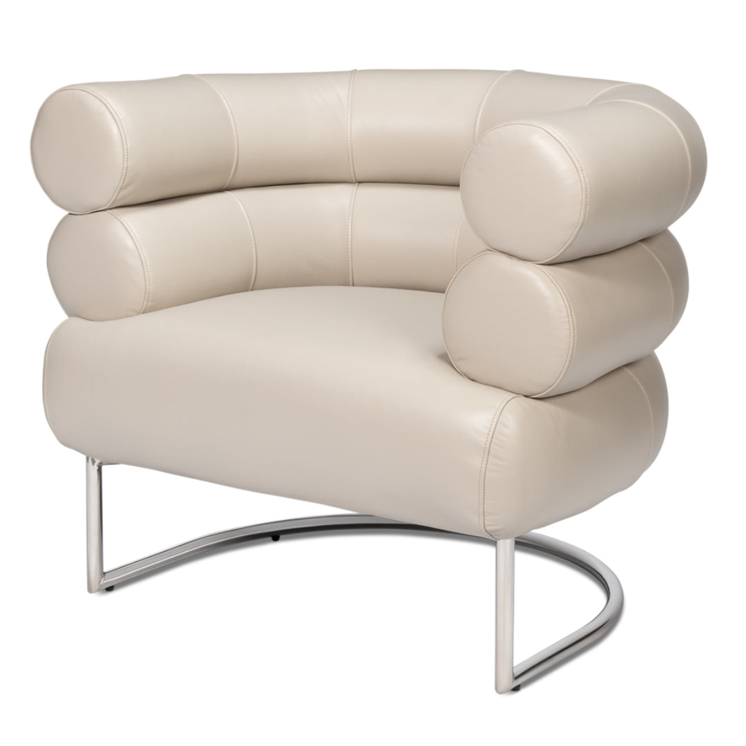 Crystal White Leather Accent Chair